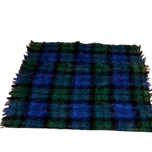 Foxford Made in Ireland Blue Green Mohair Throw. OS - Picture 1 of 4